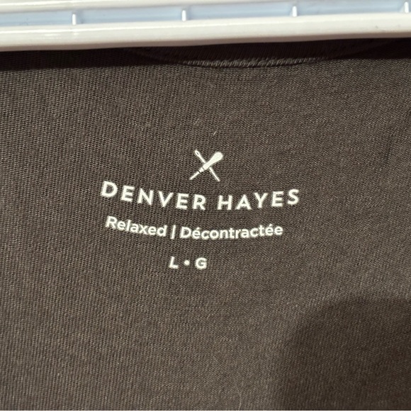 Denver Hayes Olive Green Rayon Relaxed Long Sleeve Tee - Picture 2 of 2